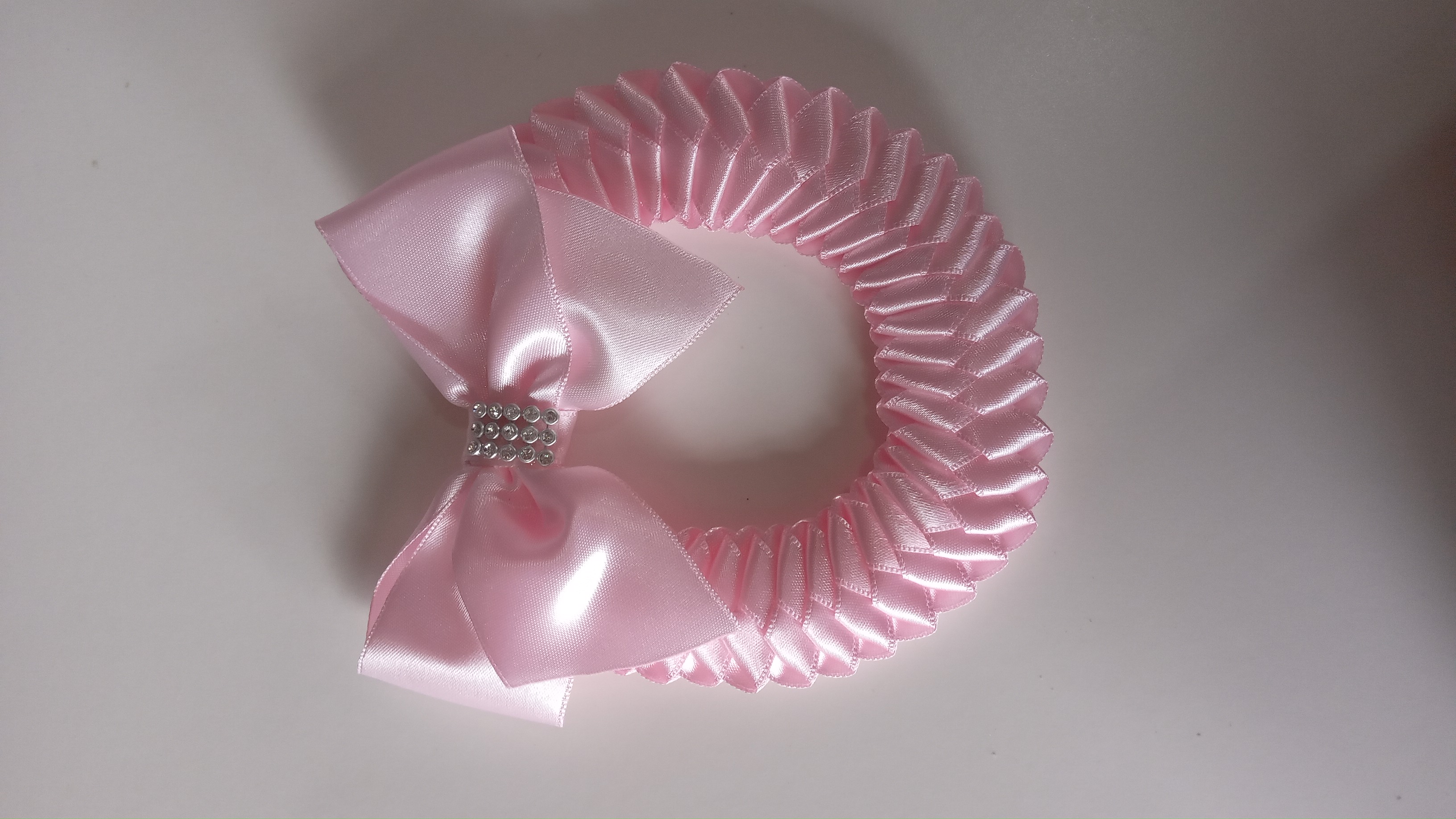 Faixa de cabelo transada rosa bebe